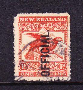 NEW ZEALAND 1898 1/-  KAKA OFFICIAL FU P14 SG O65