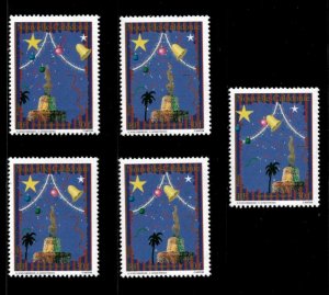 New Caledonia 1994 - Christmas Ornaments - Set of 5v - Scott 706a-e - MNH