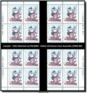 Canada - 1501 Matched set PB MNH - Father Christmas from Australia (1993) 86¢