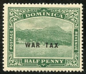 Dominica Scott MR2 Unused VFLH - 1918 War Tax Overprint - SCV $5.00