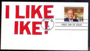 UNITED STATES FDC 25¢ Eisenhower 1990 Torno