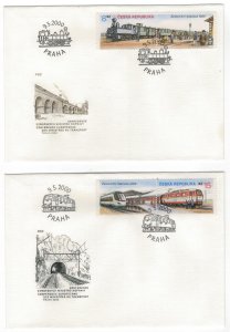 Czech Republic 2000 FDC Stamps Scott 3117 Trains Railway Locomotives