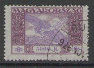 HUNGARY SG436a 1924 5000k MAUVE & PURPLE FINE USED