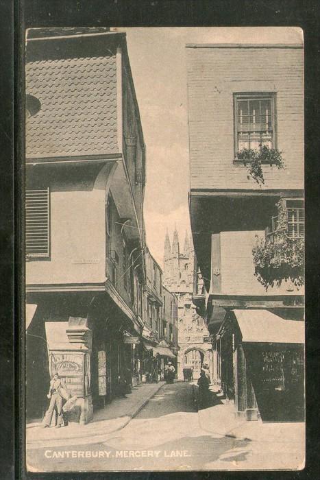 Great Britain 1923 Canterbury Mercery Lane Architecture View Post Card Used #...