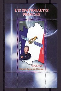 Congo, 2009 issue. French Astronauts on a s/sheet. ^