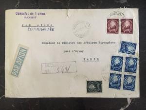 1949 Consulate Of France In Bucharest Romania Diplomatic Cover To Paris France