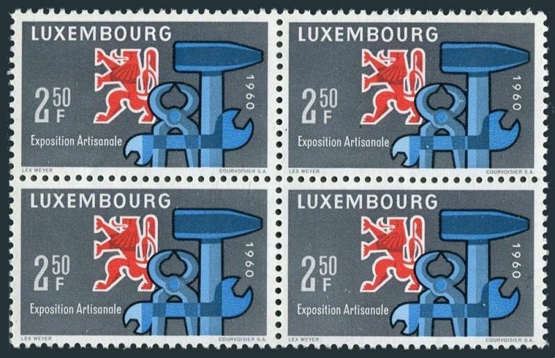 Luxembourg 361 bl./4,MNH.Mi 622. Exposition of Craftsmanship,1960.Heraldic Lion,