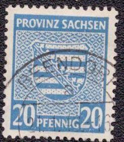 Germany DDR Russian Occupation Saxony 1945 -  13N9 Used Watermark X