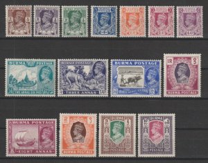 BURMA 1946 SG 51/63 MNH Cat £60