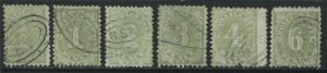 New South Wales QV 1891 1/2d to 6d Postage Dues used