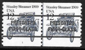 Sc 2132a  12¢ Stanley Steamer Plate # Line Pair, MNH