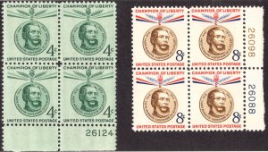 United States Scott #1117,1118 Block (4) UNUSED VLH OG, small thin spot on one.