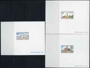 CAMEROON CHURCHES ETC GROUP OF 3   DELUXE SOUVENIR SHEETS AS ISSUED NO GUM 