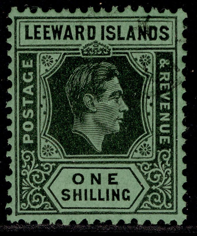 LEEWARD ISLANDS GVI SG110, 1s black/emerald, FINE USED.
