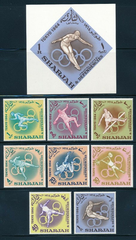 Sharjah - Tokyo Olympic Games MNH Sports Set (1964)