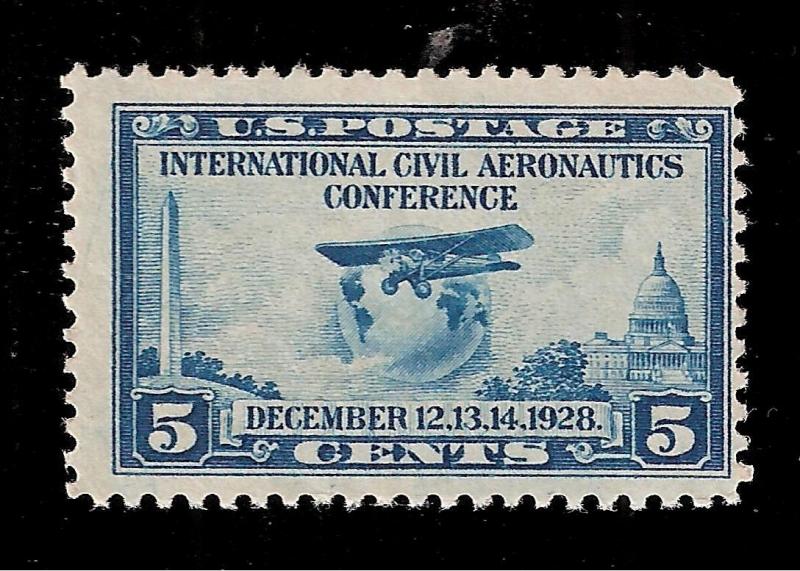 US 1927 Sc 650 5c Aeronautics  Mint NG  - Crisp Color 