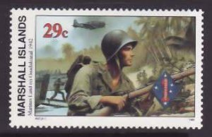 Marshall Islands-Sc#320- id9-unused NH 29c Guadalcanal landing-WWII-1992-