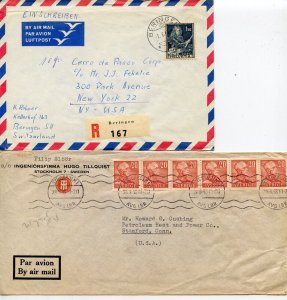 EUROPEAN STAMPS ON FOUR COMMERCIAL  COVERS TO US