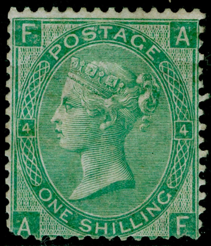 SG101, 1s green plate 4, M MINT. Cat £2850. WMK EMBLEMS. AF