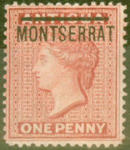 Montserrat 1884 1d Red SG8a Inverted S Fine & Fresh Mtd Mint