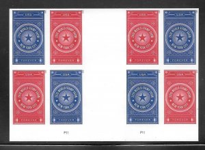 #5010-11B MNH imperforate Gutter Plate Block of 8 from Press Forever Sheet