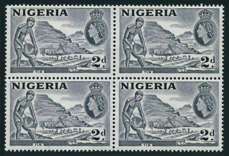 Nigeria 93 block/4,MNH.Michel 75a type I. QE II.Mining tin,1956.