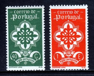PORTUGAL — SCOTT 583, 585 — 1940 PORTUGUESE LEGION EMBLEM — MH — SCV $95