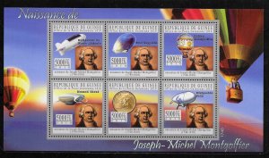 GUINEA- NH MINISHEET of 2010 - HISTORY OF AVIATION - MONTGOLFIER