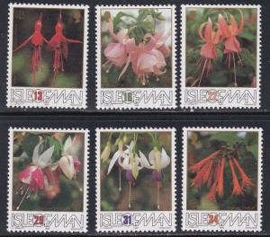 Isle of Man # 371-376, Flowers - Fuchsia Blossoms, NH, 1/2 Cat.