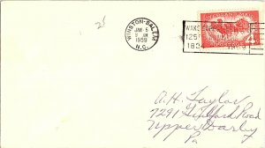 US SLOGAN CANCEL COVER WAKE FOREST NORTH CAROLINA 125th ANNIVERSARY  1959