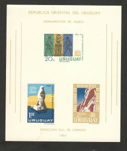 URUGUAY-MNH BLOCK-Museum items from Nubia-1964.