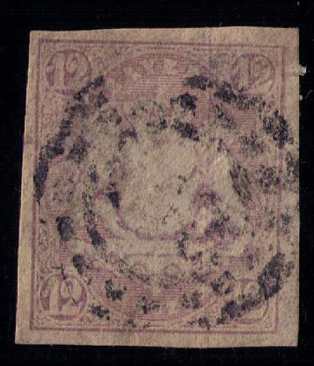 Bavaria Scott #21 Used Lilac 12Kr.  German States VF