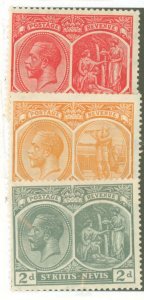 St. Kitts-Nevis #25-27 Unused Single (King)