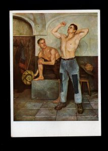 Germany Nazi Approved Art House German Art Card Men Admiring Men Hilz H1