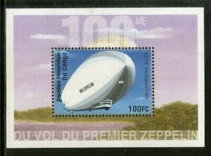 Congo Zaire 2001 First Graf Zeppilin Aviation Transport Sc 1589 M/s MNH # 1997