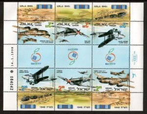 Israel 1998 - Israel Air Force IDF - Sheet of 6 Stamps - Scott #1337-9 - MNH