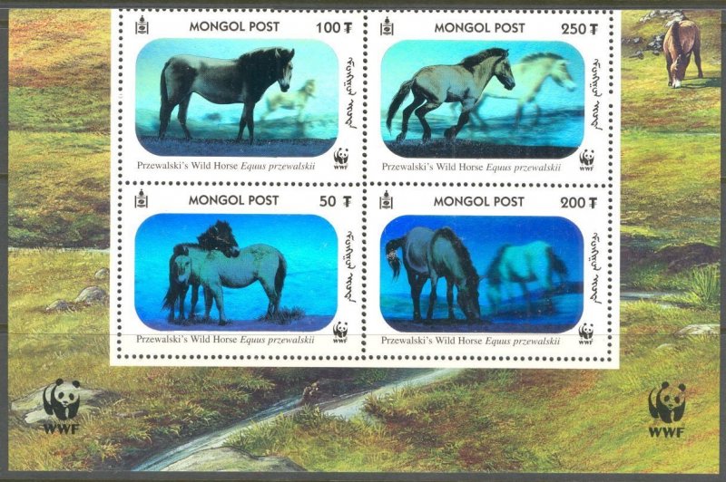 2000 Mongolia 3126-29VB Horses 5,00 €