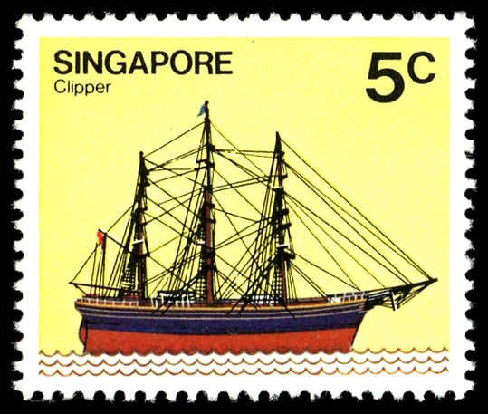 SINGAPORE Sc 337 VF/MNH - 1980 5c - Clipper Ships
