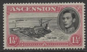 ASCENSION- Scott 42A - The Pier -1949 - MNH - Single 1.1/2d Stamp