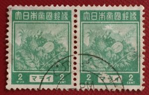 MALAYA Japanese Occupation Pictorials 2c Pair Used SG#J298 M3501a