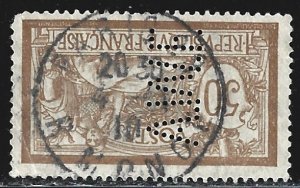 France #123        used  perfin