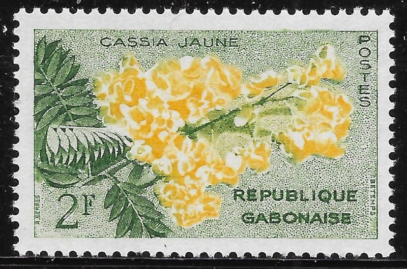 Gabon Scott 156 MNH 2f Yellow Cassia Trees Issue of 1961