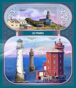 TOGO - 2017 - Lighthouses - Perf Souv Sheet - Mint Never Hinged