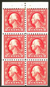 U.S. #425 MINT BOOKLET PANE OF 6 OG HR