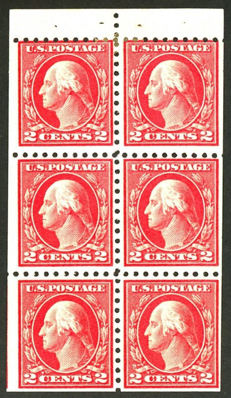 U.S. #425 MINT BOOKLET PANE OF 6 OG HR