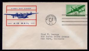 US C29 Airplane Unknown Typed FDC