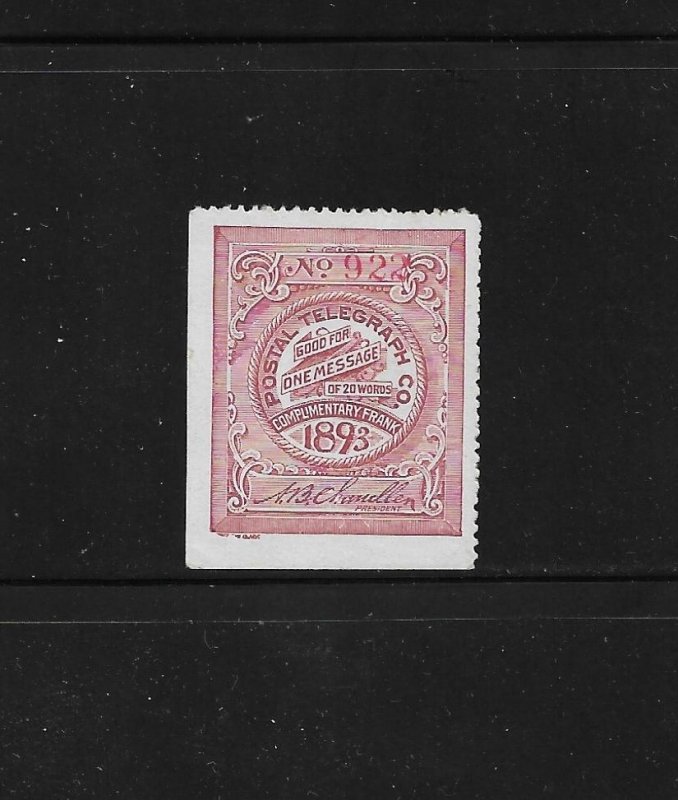US Stamps: Telegraph Issues; Postal Telegraph #15T7; Unused; MH
