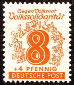 1946, Germany, West Saxony, 8+4pf, MH, Sc 14NB5