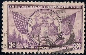 775 3 cent Michigan Statehood Centenary, Stamp used F