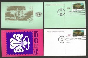 1985 US Boy Scouts # 2161 FDC 75th anniversary SOSSI postcard 2 diff